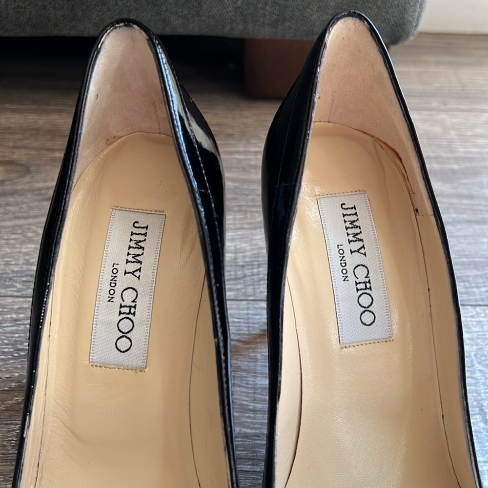 JIMMY CHOO London Black Leather Pumps - Picture 4 of 9